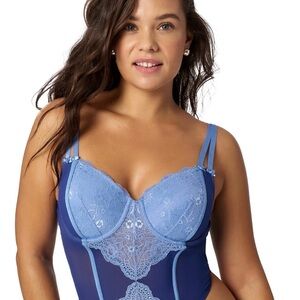Adore Me Blue Lace Bra Lace Lia Bustier Size XL